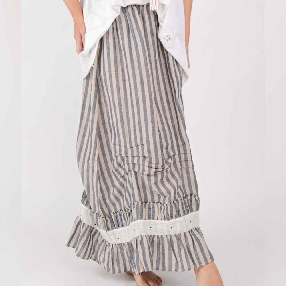 Striped Blue and White Maxi Skirt